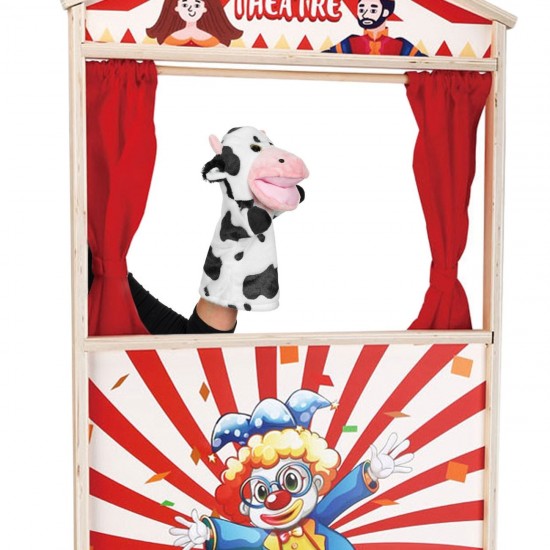 Figurina din Plus Vacuta Alba pentru Teatru de Papusi 28cm