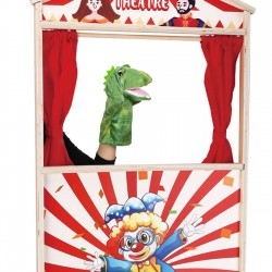 Figurina din Plus Dinozaur Verde pentru Teatru de Papusi 28cm