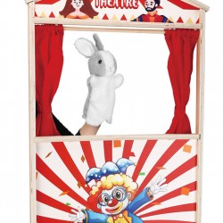 Figurina din Plus Iepuras Gri pentru Teatru de Papusi 28cm