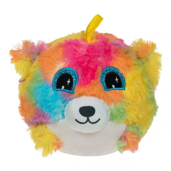 Minge Pufoasa Colorata Vulpe 3D cu Urechi 15cm