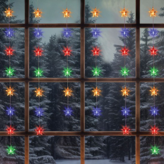 Instalatie de Lumini Perdea cu 156 de Becuri LED Fulgi cu Program de Interior & Exterior 3m -  Alb Cald