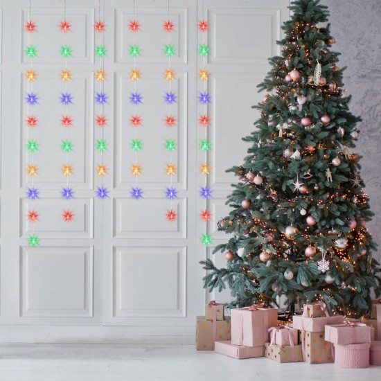 Instalatie de Lumini Perdea cu 156 de Becuri LED Fulgi cu Program de Interior & Exterior 3m -  Alb Cald