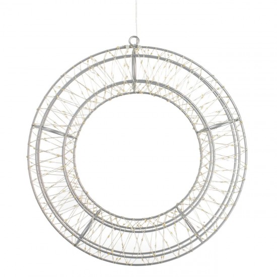 Coronita Metalica Decorativa Flash cu 400 de Becuri LED 30x6cm - Alb Cald