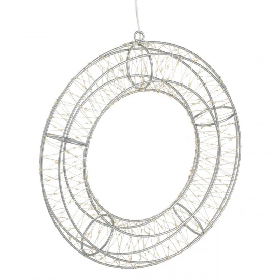 Coronita Metalica Decorativa Flash cu 400 de Becuri LED 30x6cm - Alb Cald