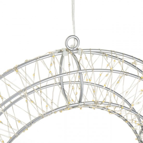 Coronita Metalica Decorativa Flash cu 400 de Becuri LED 30x6cm - Alb Cald