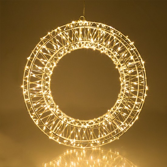 Coronita Metalica Decorativa Flash cu 400 de Becuri LED 30x6cm - Alb Cald