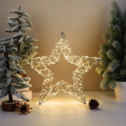 Stea Metalica Decorativa Flash 500 LED 36x6x35.5cm - Alb Cald