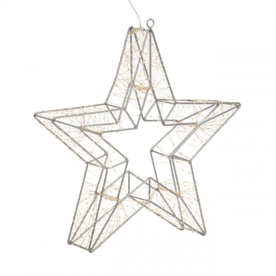 Stea Metalica Decorativa Flash 500 LED 36x6x35.5cm - Alb Cald