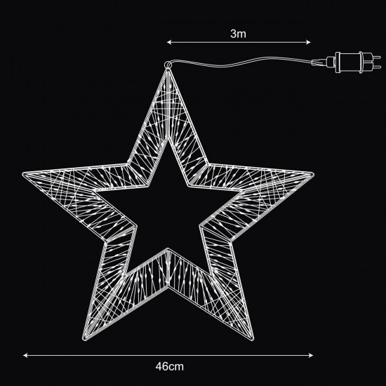 Stea Metalica Decorativa Flash 1250 LED 46x8x45.5cm - Alb Cald