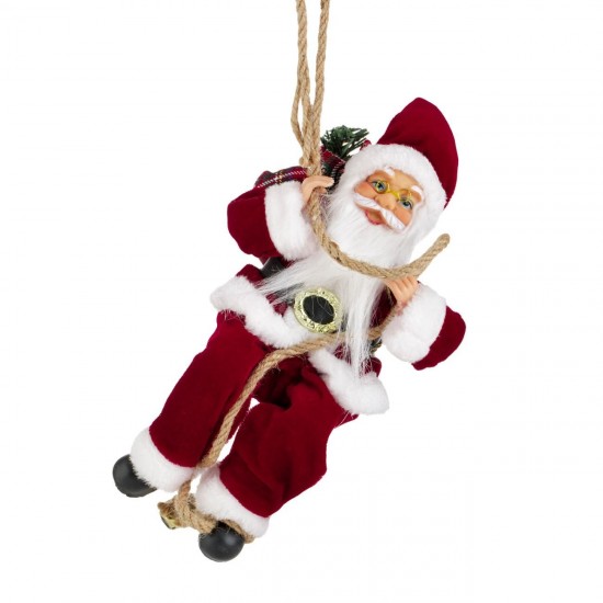 Figurina Decorativa Suspendabila Mos Craciun cu Sac 45cm