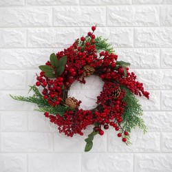 Coronita Decorativa de Craciun cu Pomusoare Conuri 40cm