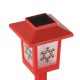 Felinar Solar Stic de Craciun Rosu Fulgi de Zapada Negri cu Efect de Flacara 38cm