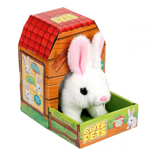 Iepuras Interactiv Alb cu Miscare & Sunet