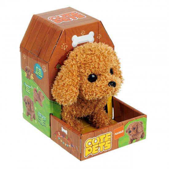 Caine Interactiv Poodle Maro cu Miscare & Sunet