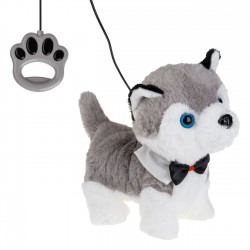 Caine Interactiv Husky Gri cu Lesa Miscare & Sunet