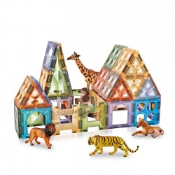 Set Caramizi Magnetice Colorate Masini - 72 de piese