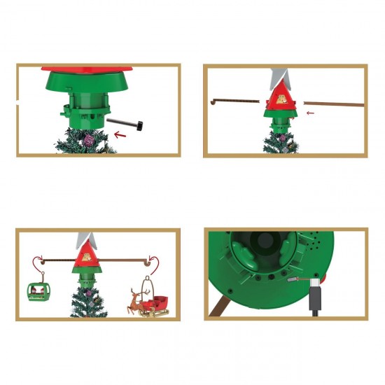 Varf Brad de Craciun Rotativ cu Lumina LED & Muzica