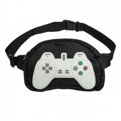 Borseta Neagra Alba Consola Gaming pentru Copii 17.5x4x13cm