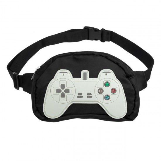 Borseta Neagra Alba Consola Gaming pentru Copii 17.5x4x13cm