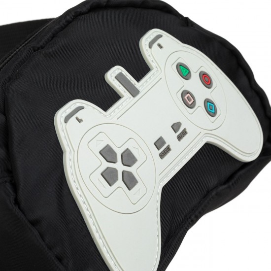 Borseta Neagra Alba Consola Gaming pentru Copii 17.5x4x13cm