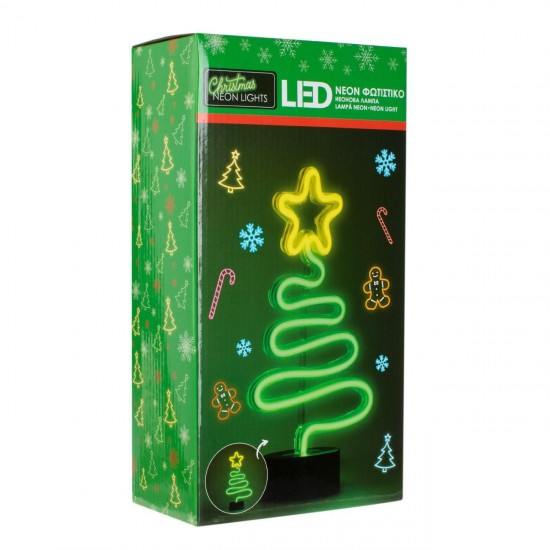 Brad de Craciun cu LED Neon 15.5x29.5cm