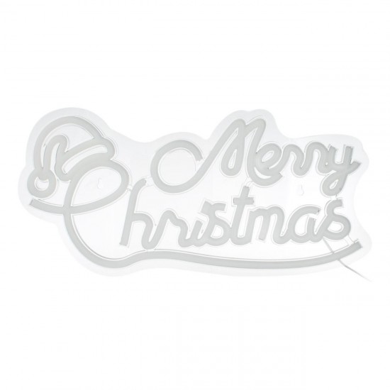 Lampa de Craciun "Merry Christmas" LED Neon 42.7x21cm