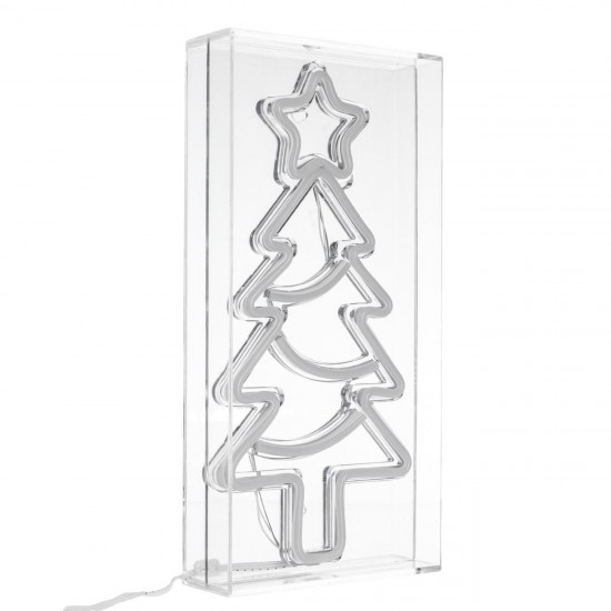 Brad de Craciun cu LED Neon & Telecomanda 15x30cm - Multicolor