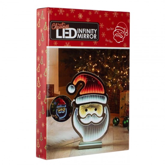 Lampa Oglinda Mos Craciun cu Efect Infinity & LED 16.5x24cm