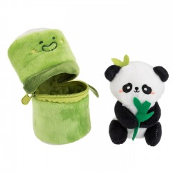 Panda de Plus cu Husa Bambus  Verde 11cm