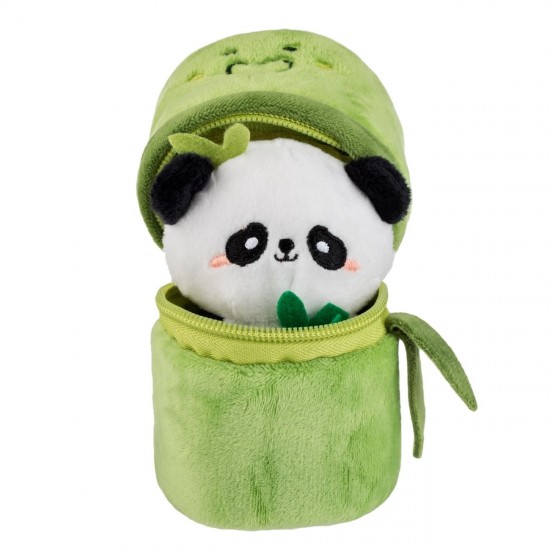 Panda de Plus cu Husa Bambus  Verde 11cm