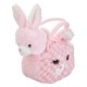 Iepuras de Plus Roz Alb in Geanta Iepuras 19cm