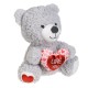 Ursulet de Plus Gri cu Inima Roz Rosie 25cm