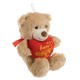 Ursulet de Plus Bej cu Inima Rosie "Happy Valentine's Day" 24cm