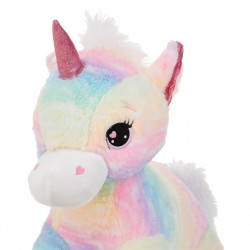 Unicorn de Plus Rainbow Roz cu Glitter 65cm