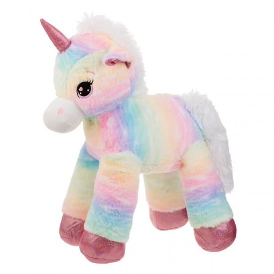 Unicorn de Plus Rainbow Roz cu Glitter 65cm