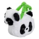 Set Jucarie Panda de Plus din Blana Artificiala Alb neagra & Geanta cu Manere Bamboo 22cm