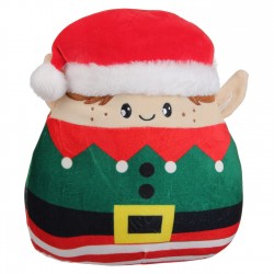 Perna Mallow Figurina Spiridus de Plus Maro cu Caciula de Craciun 31cm