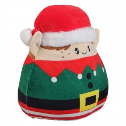 Perna Mallow Figurina Spiridus de Plus Maro cu Caciula de Craciun 31cm