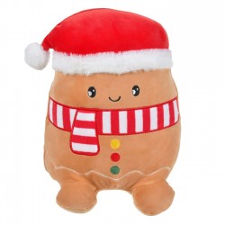 Perna Mallow Figurina Om de Turta Dulce de Plus Maro cu Curea & Caciula de Craciun 31cm