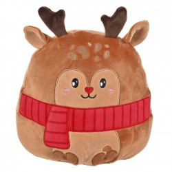 Perna Mallow Figurina Ren de Plus Maro cu Centura Rosie de Craciun 31cm