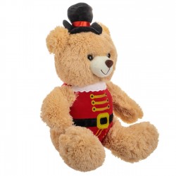 Ursulet de Plus cu Uniforma de Soldat de Craciun 40cm