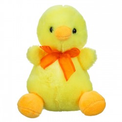 Puisor de Plus Asezat Galben cu Fundita Portocalie 20cm