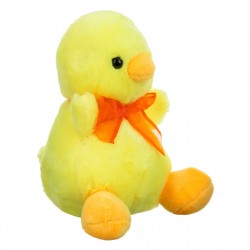 Puisor de Plus Asezat Galben cu Fundita Portocalie 20cm