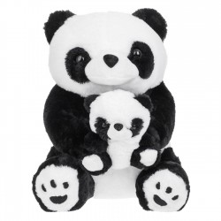 Panda de Plus Asezat cu Pui 38cm