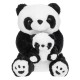 Panda de Plus Asezat cu Pui 38cm