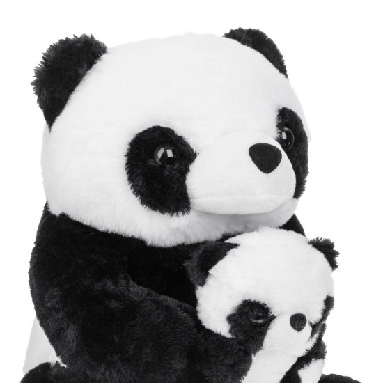 Panda de Plus Asezat cu Pui 38cm