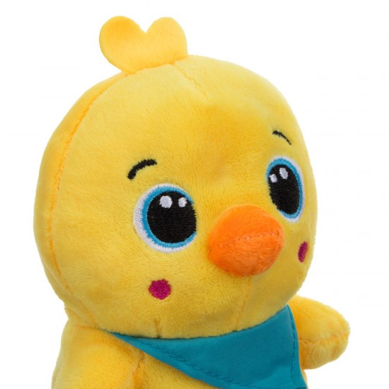 Puisor de Plus Mini Galben cu Esarfa 15cm