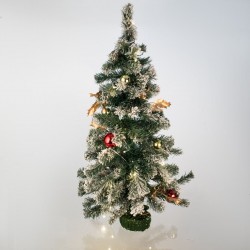 Brad de Craciun Artificial de Masa Impodobit cu 40 de Becuri LED Baterie - 90cm