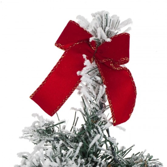 Brad de Craciun Artificial in Ghiveci cu Fundite Rosii & 20 de Becuri LED - 50cm