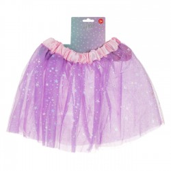 Fusta Tutu cu Tul Lila & Stele Holografice pentru Copii